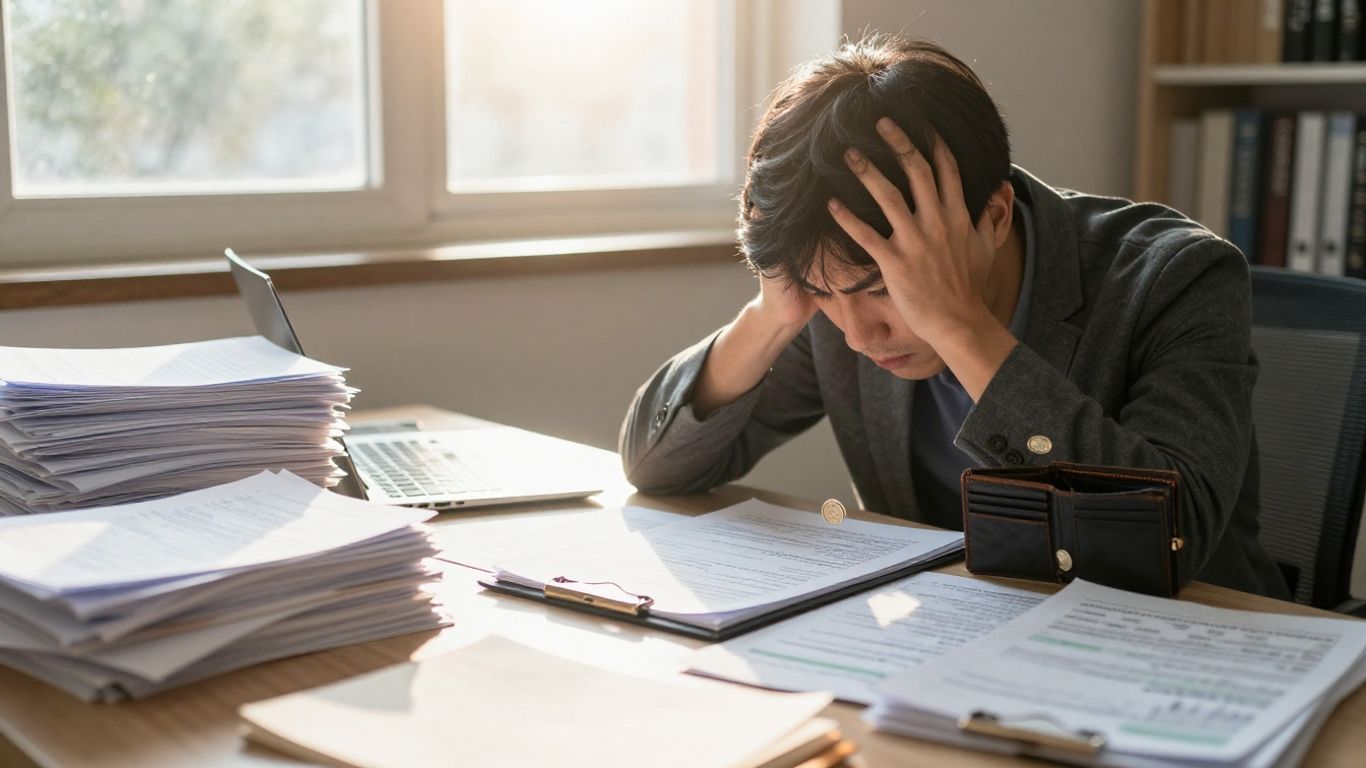 Small business owner with cash flow problems.