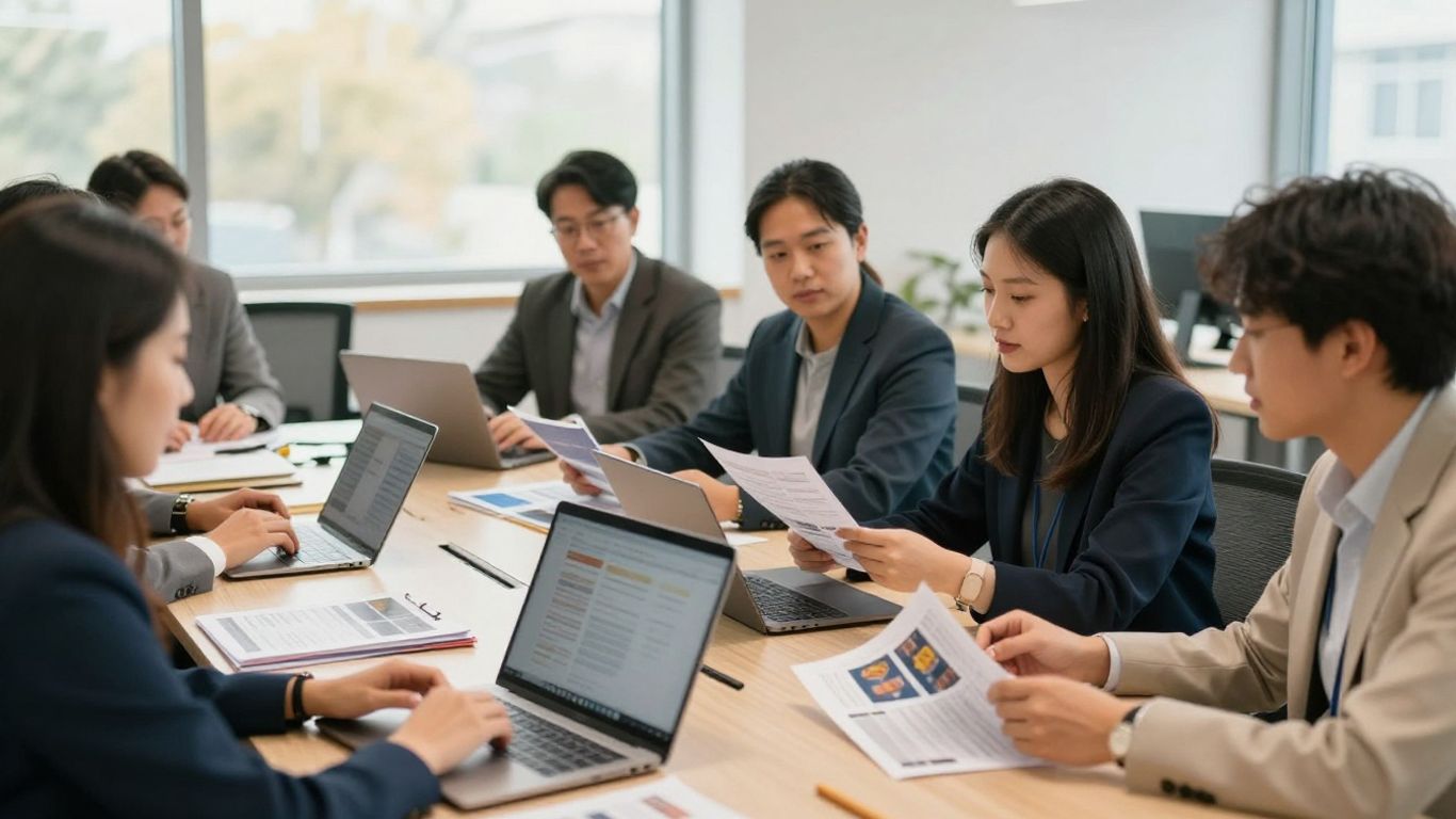 Sales team reviewing a targeted prospect list