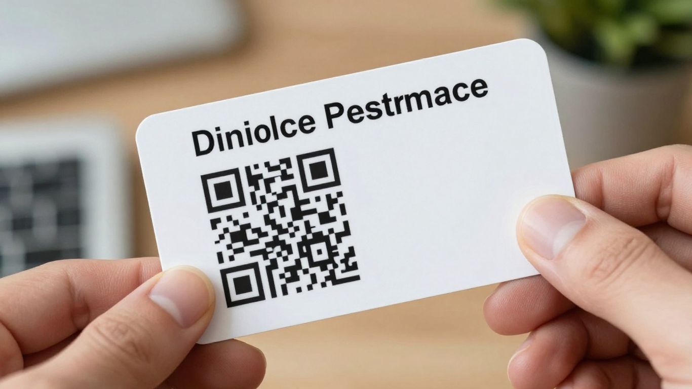 QR code business card in hand