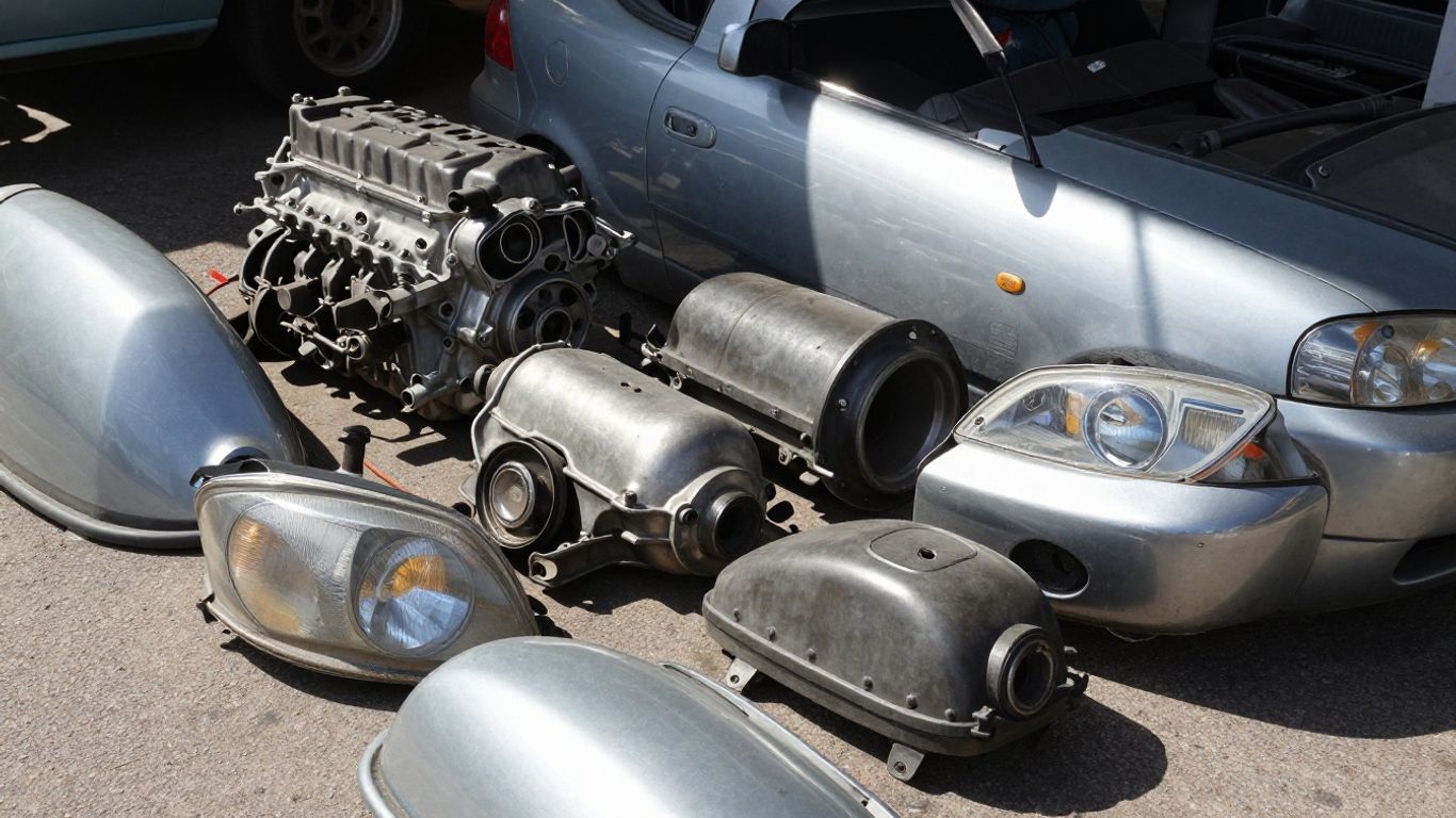 Mazda car parts at a wrecking yard