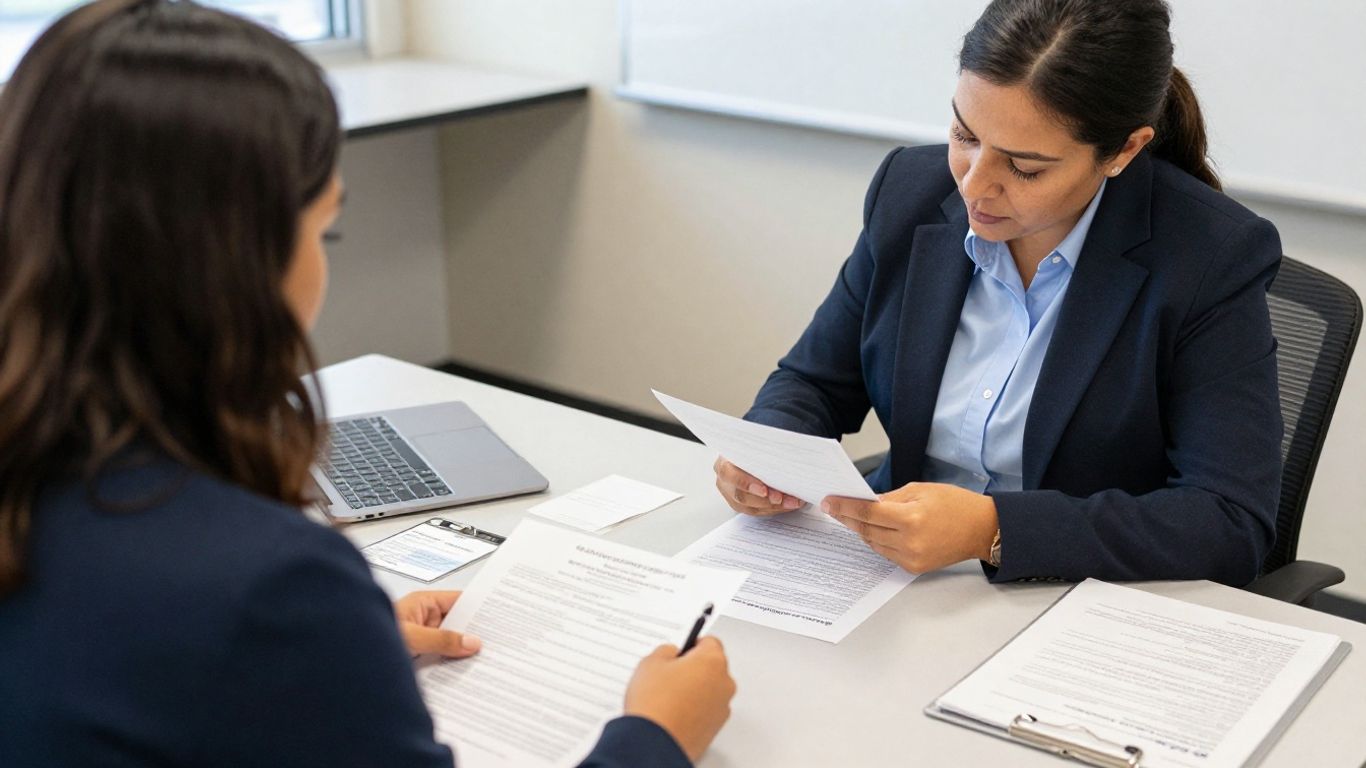 Student reviewing CNA eligibility documents