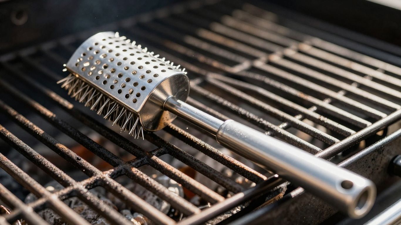Grill brush and clean grill grate