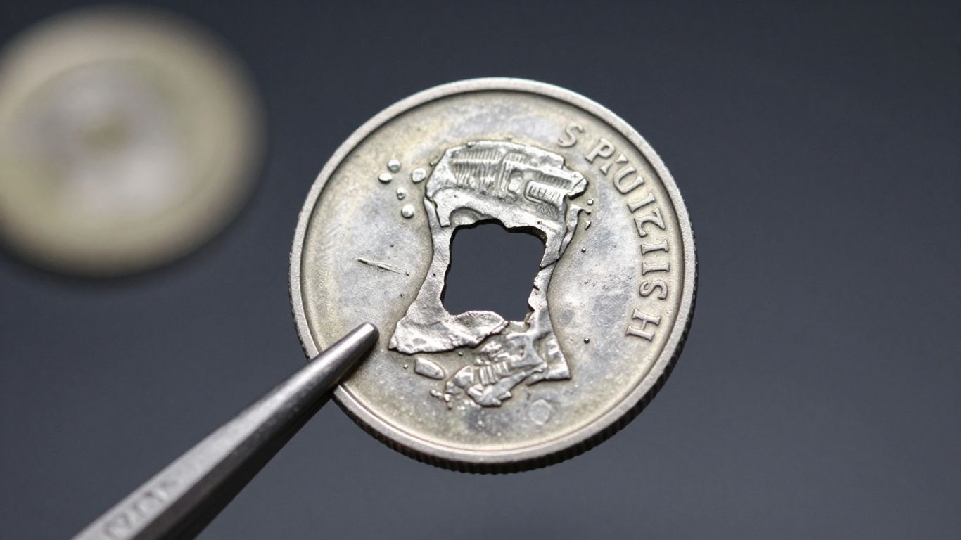 A detailed view of a rare die cap error