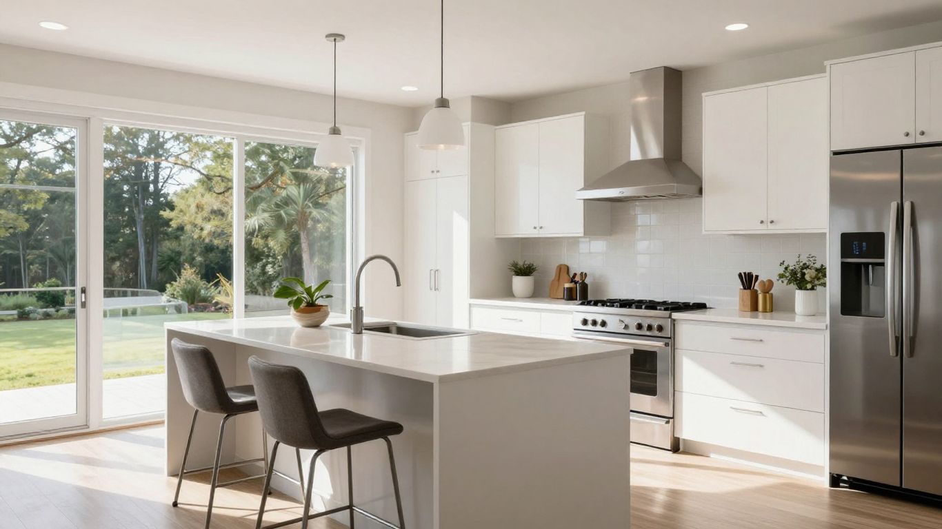 Modern open concept kitchen remodel with island