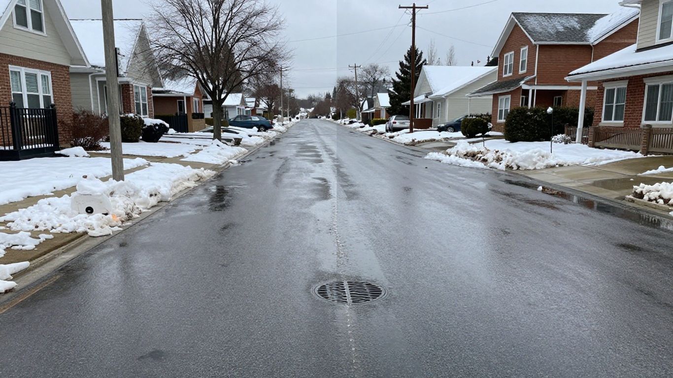 Street with snowmelt and drainage