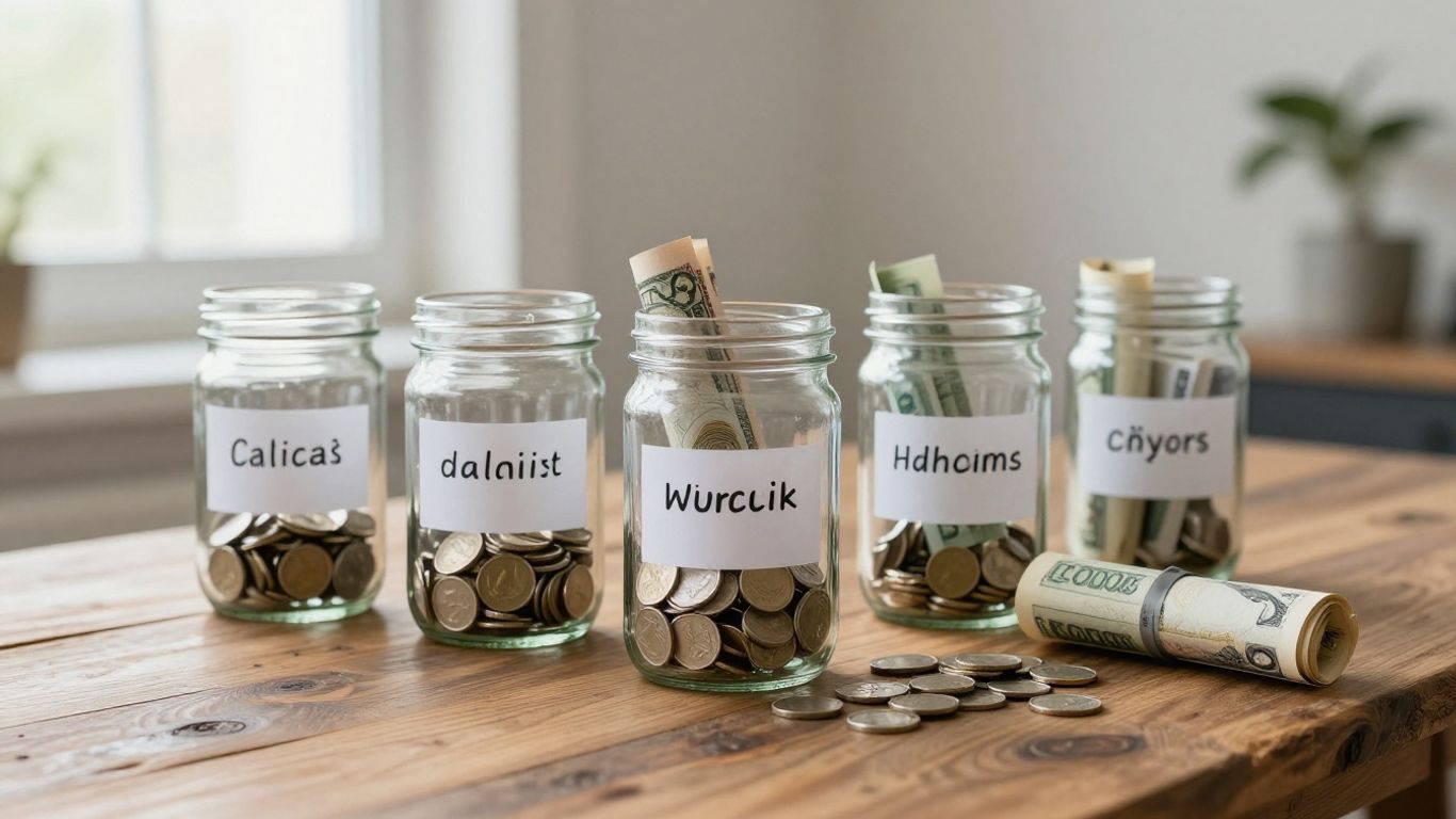 Ahorros en frascos de cristal