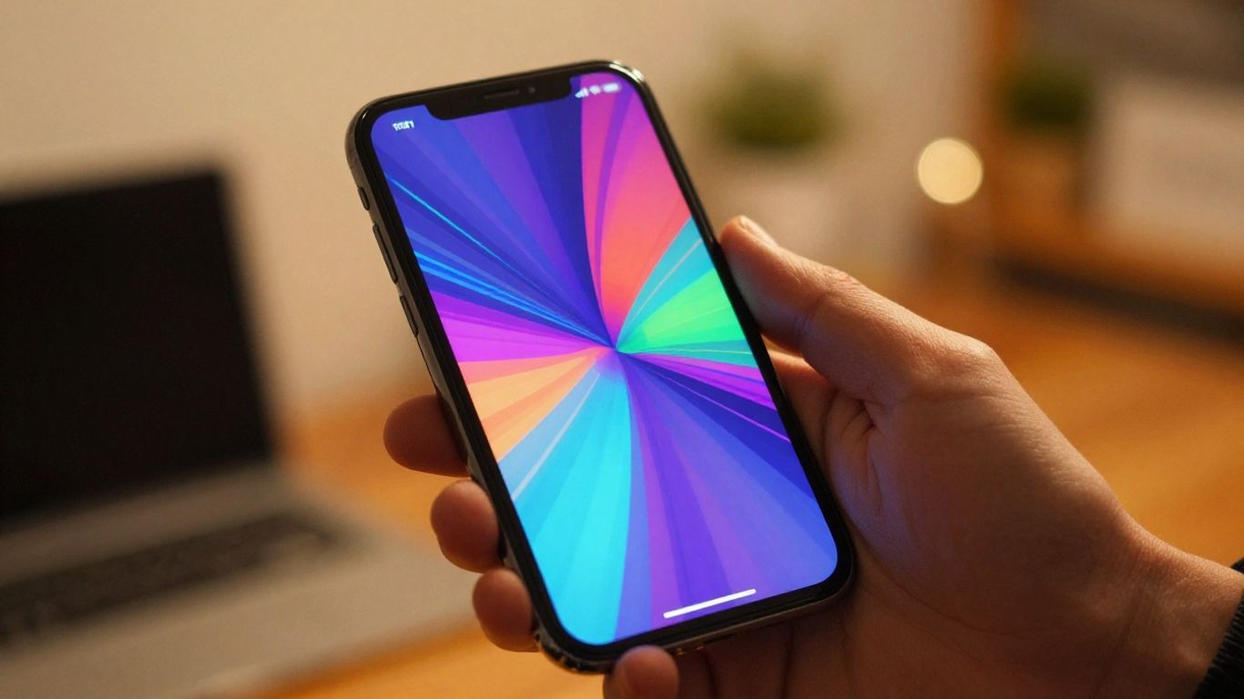 Hand holding phone with earnings interface