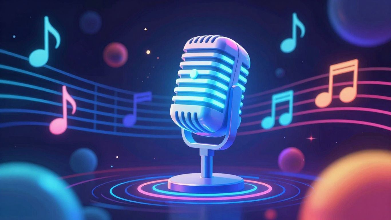 Vidnoz AI song creator interface with musical notes.