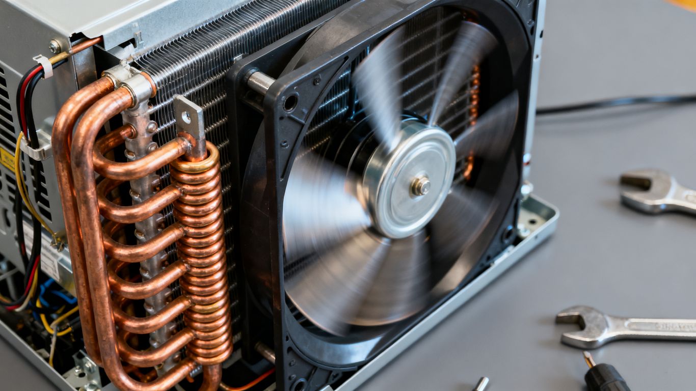 Interior mechanics of a modern dehumidifier
