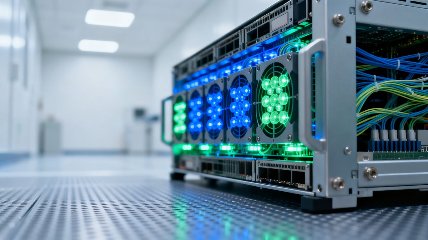 Visual representation of a photonic chip architecture