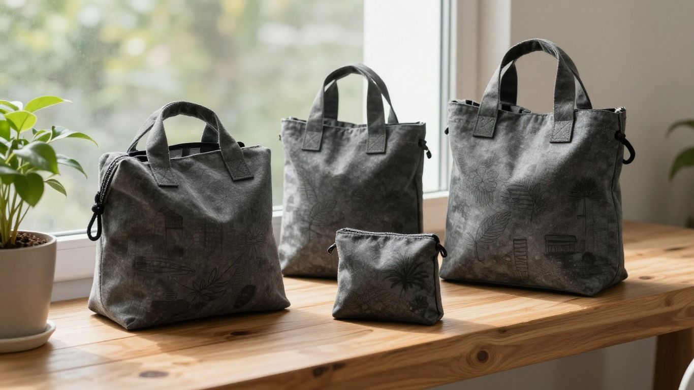 Natural charcoal bags near a window