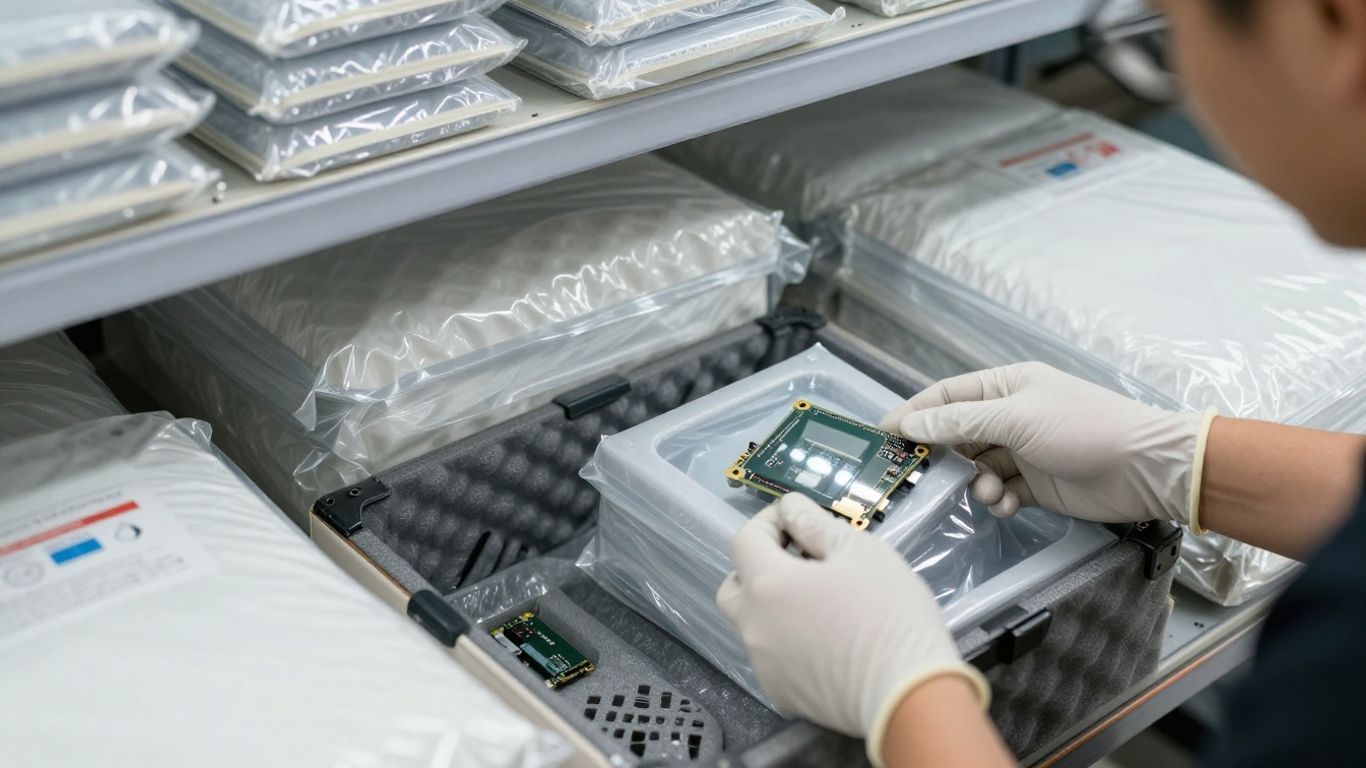 Protectively packaged vehicle components ready for shipment