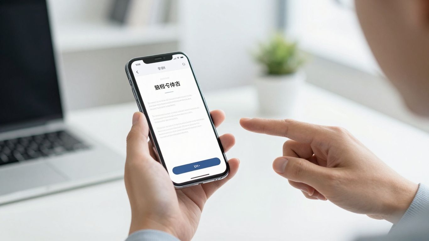 Phone displaying contract, hand signing digitally.