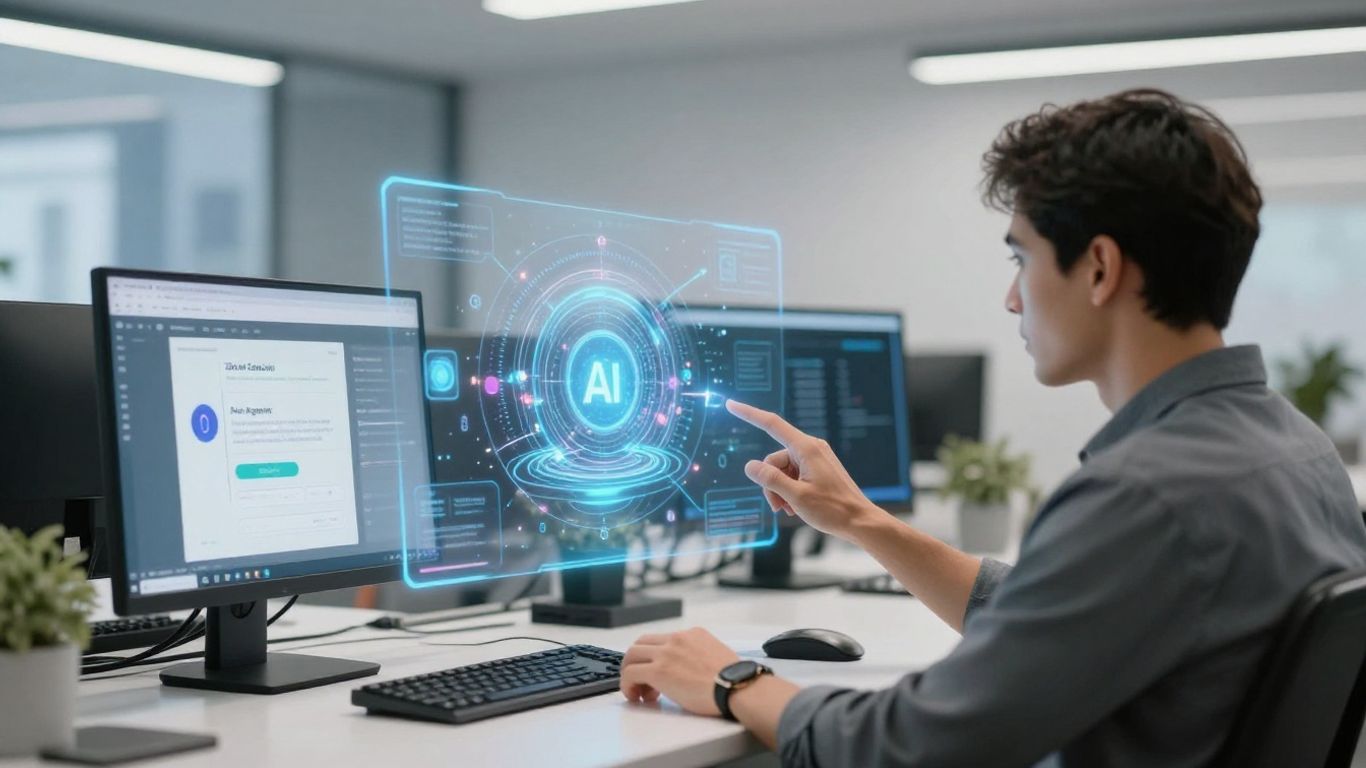 Zoho Creator partner building AI agents with a holographic interface.