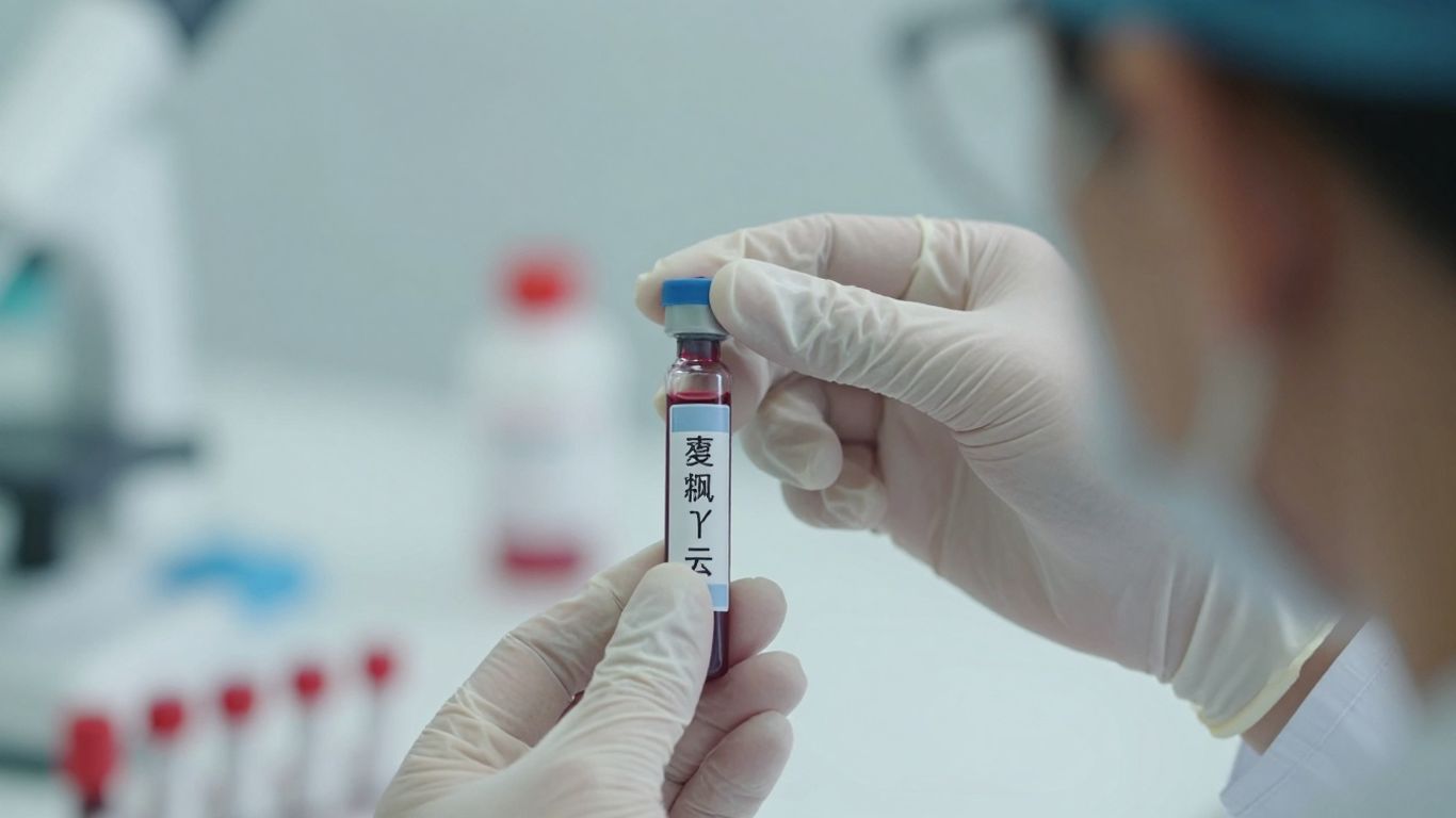 Blood vial in a medical setting