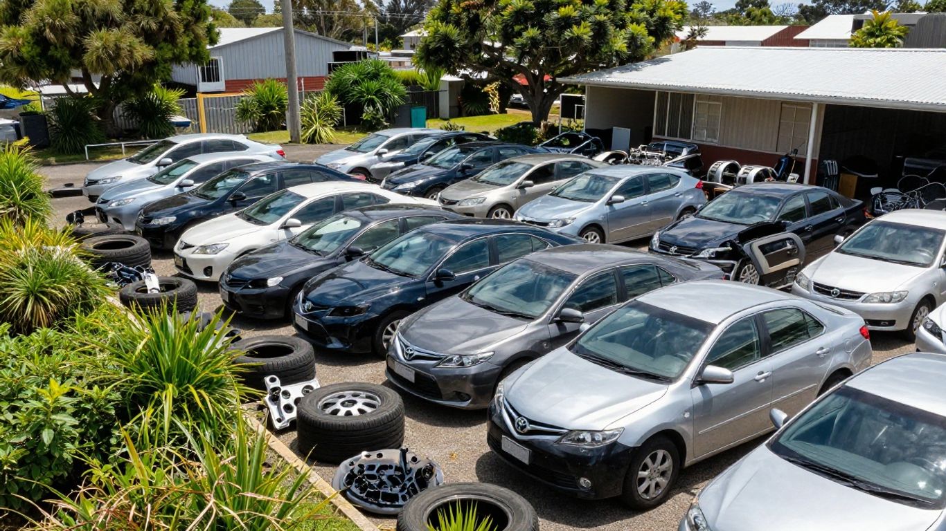 Toyota Camry car parts at a wrecking yard in Geelong.