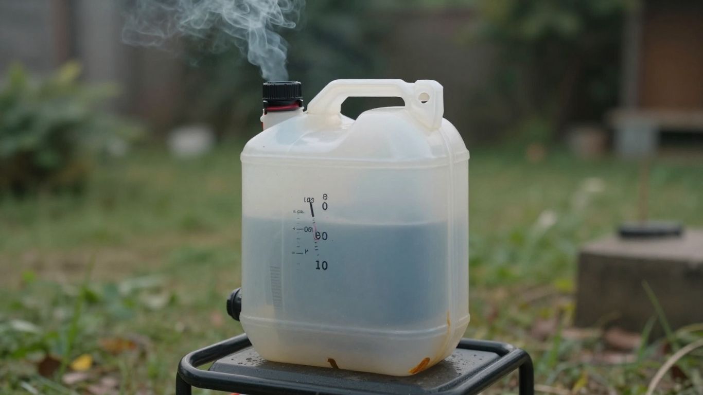 Generator with fuel tank and exhaust smoke.
