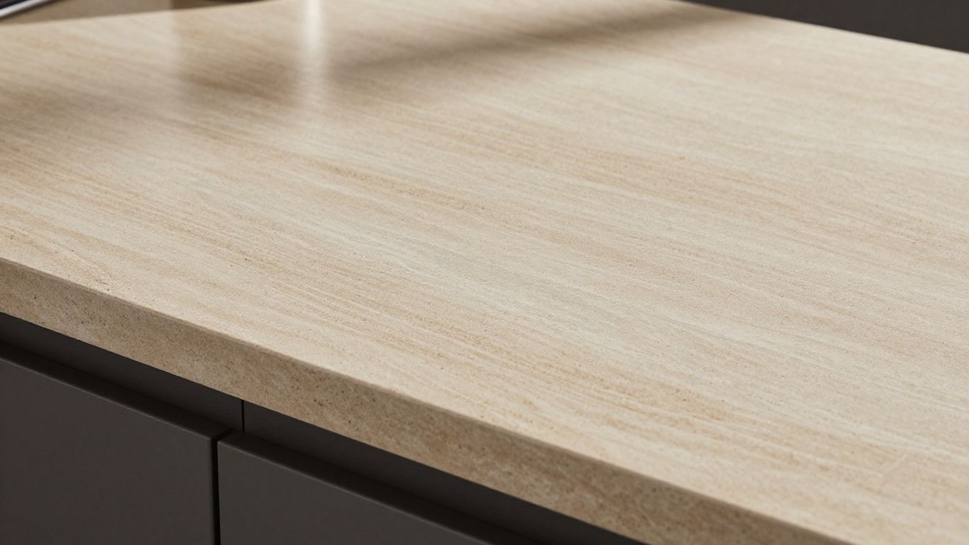B&Q kitchen worktop with natural stone pattern