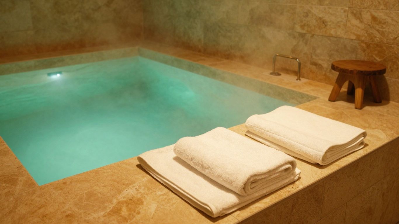 Spa privatif calme avec lumière douce