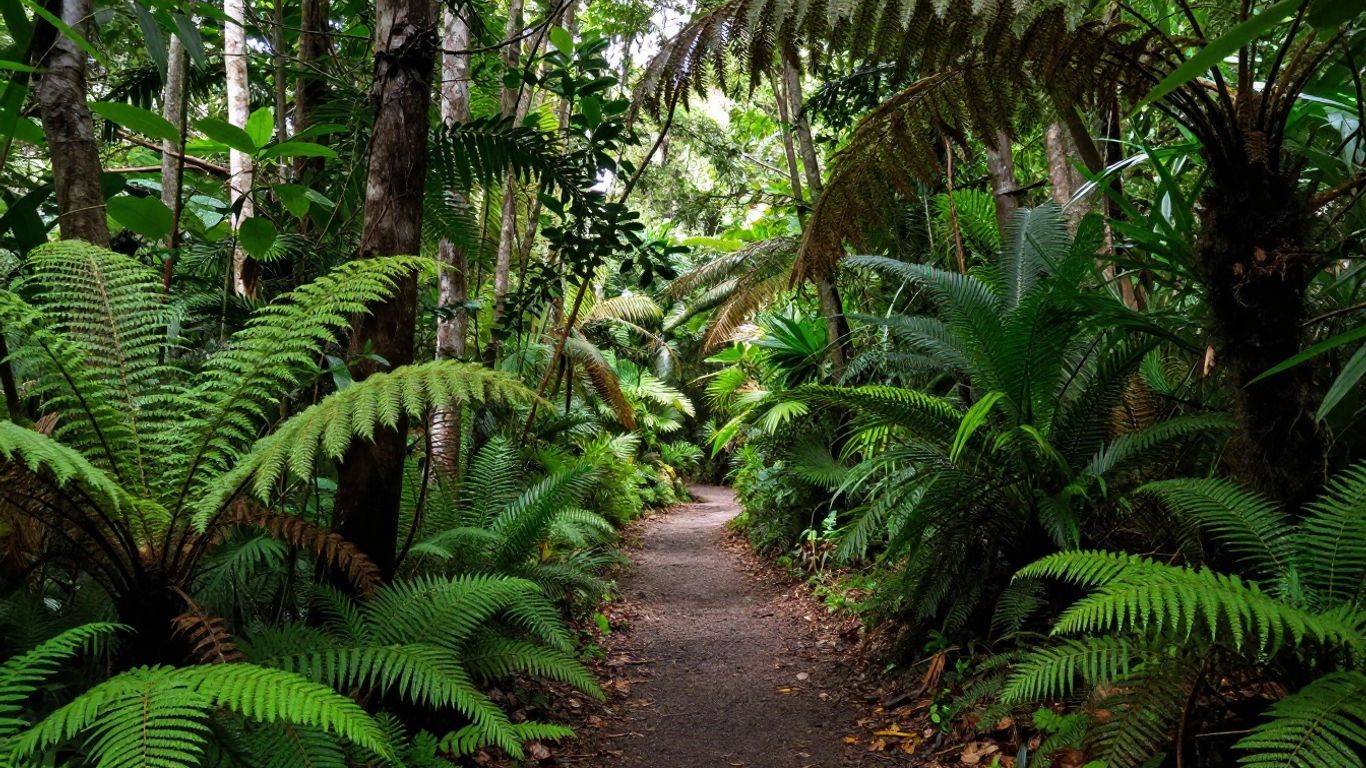 Lush rainforest canopy in hinterland