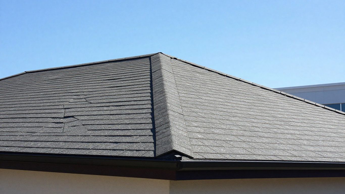 Professional roof with blue sky and sunlight.