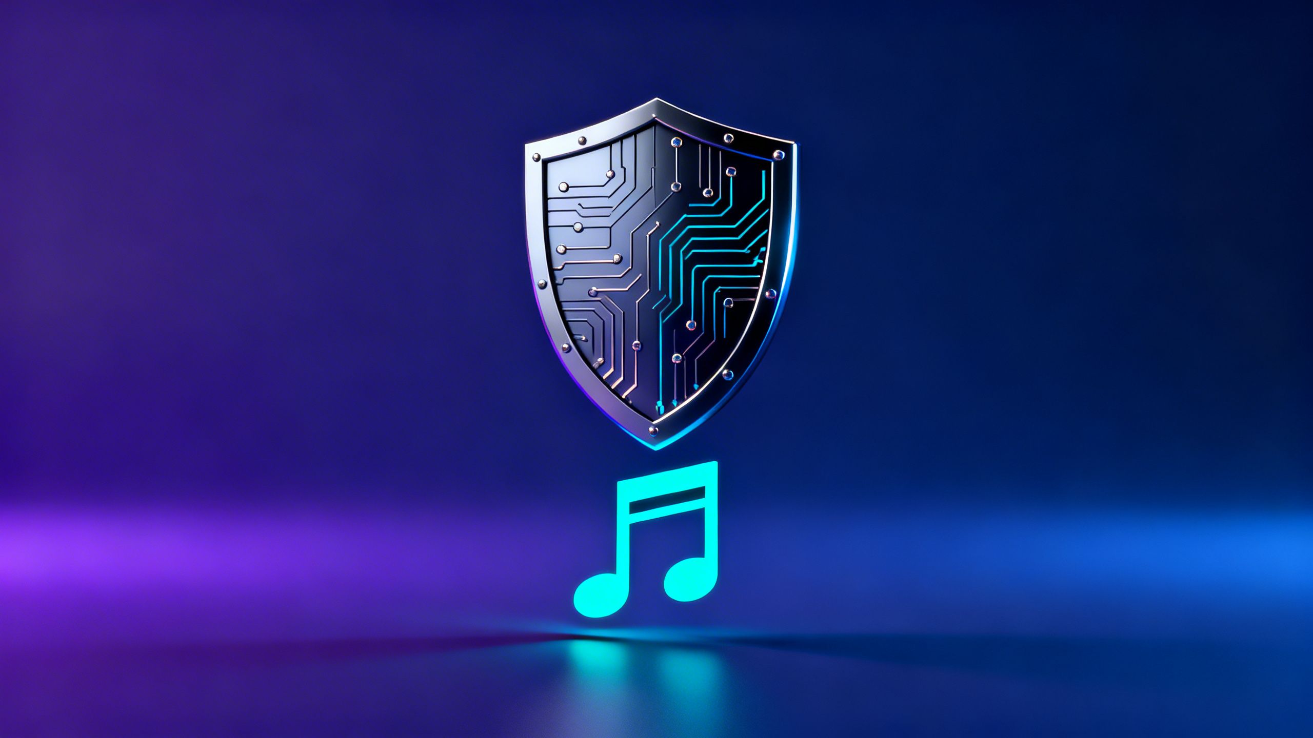 Spotify logo protecting a microphone icon from AI.