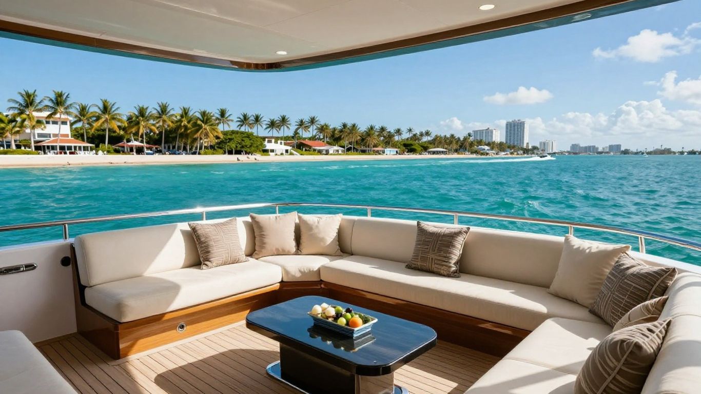 Luxury yacht sailing in Fort Lauderdale waters.