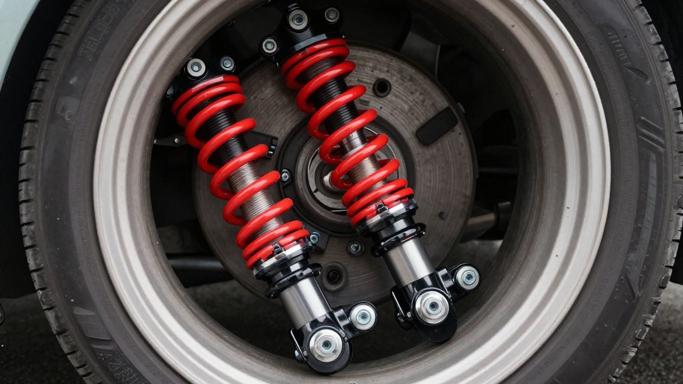 Upgraded suspension systems on a track car