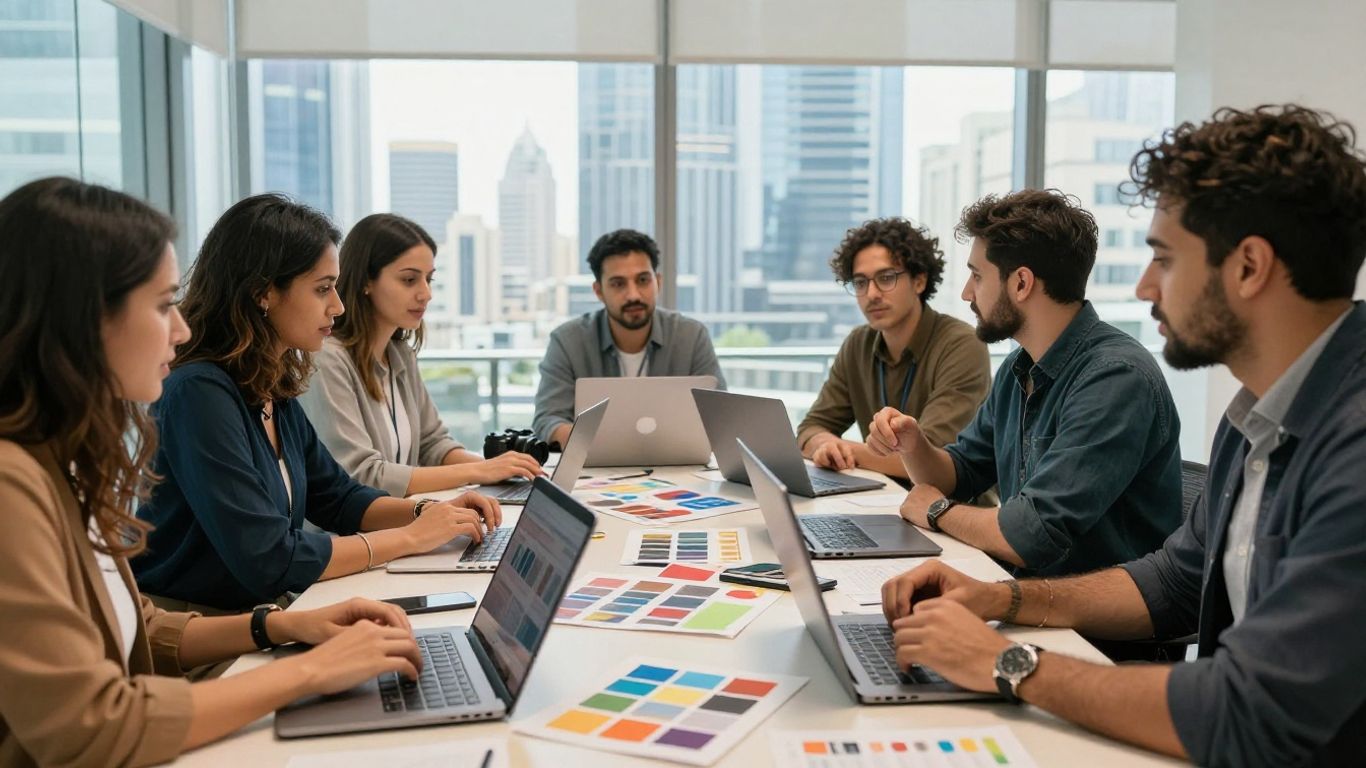 Dubai team planning social media campaign