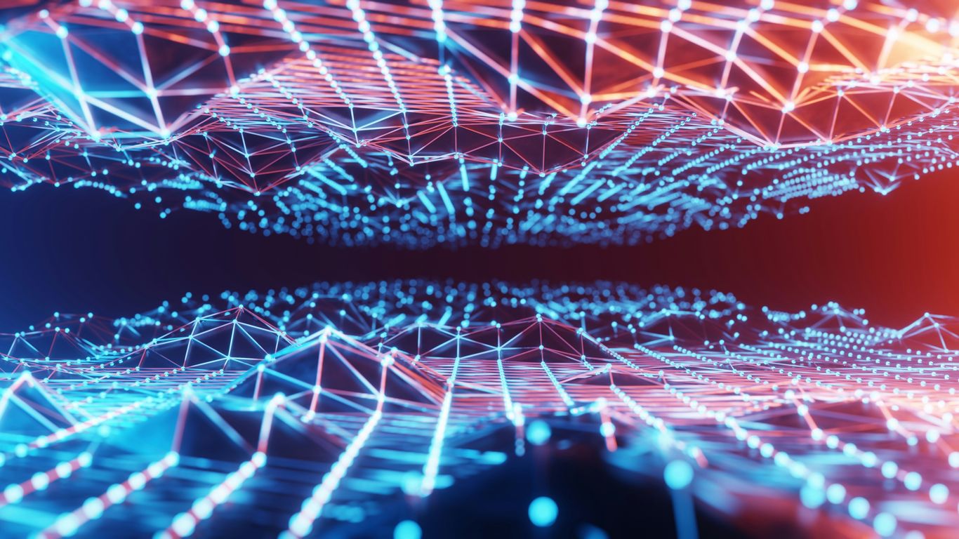 a computer screen with lines and dots on it