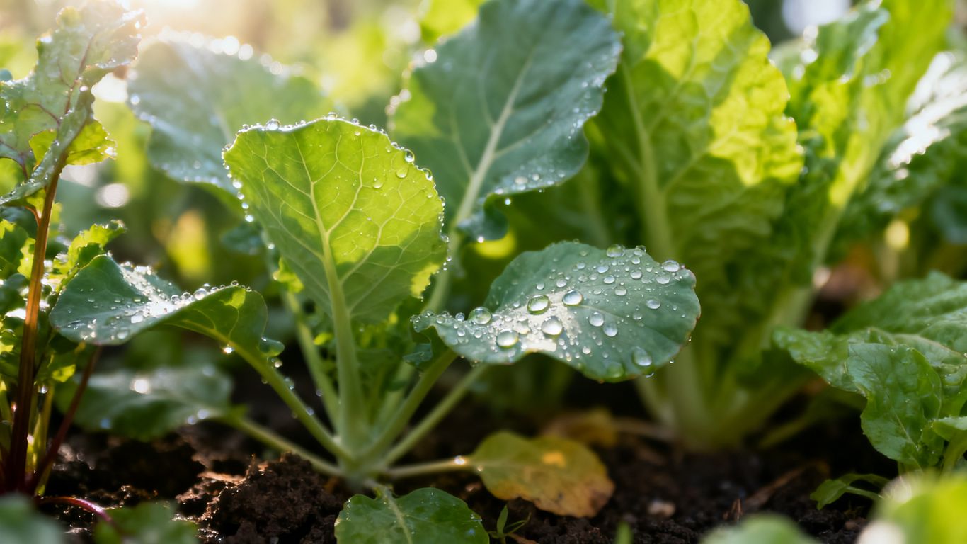 Vielfältiges Blattgemüse im Sommerbeet