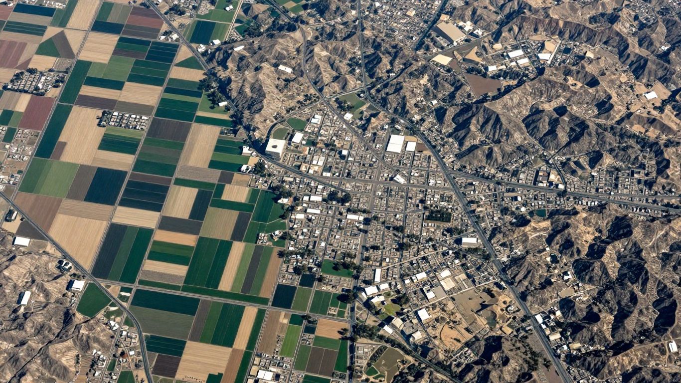 High-resolution aerial view of California landscape.