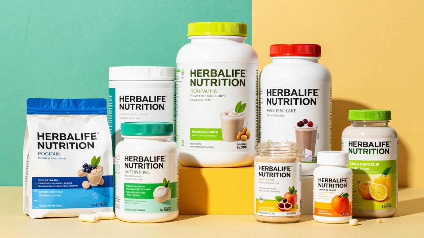 Herbalife Nutrition products arranged attractively.