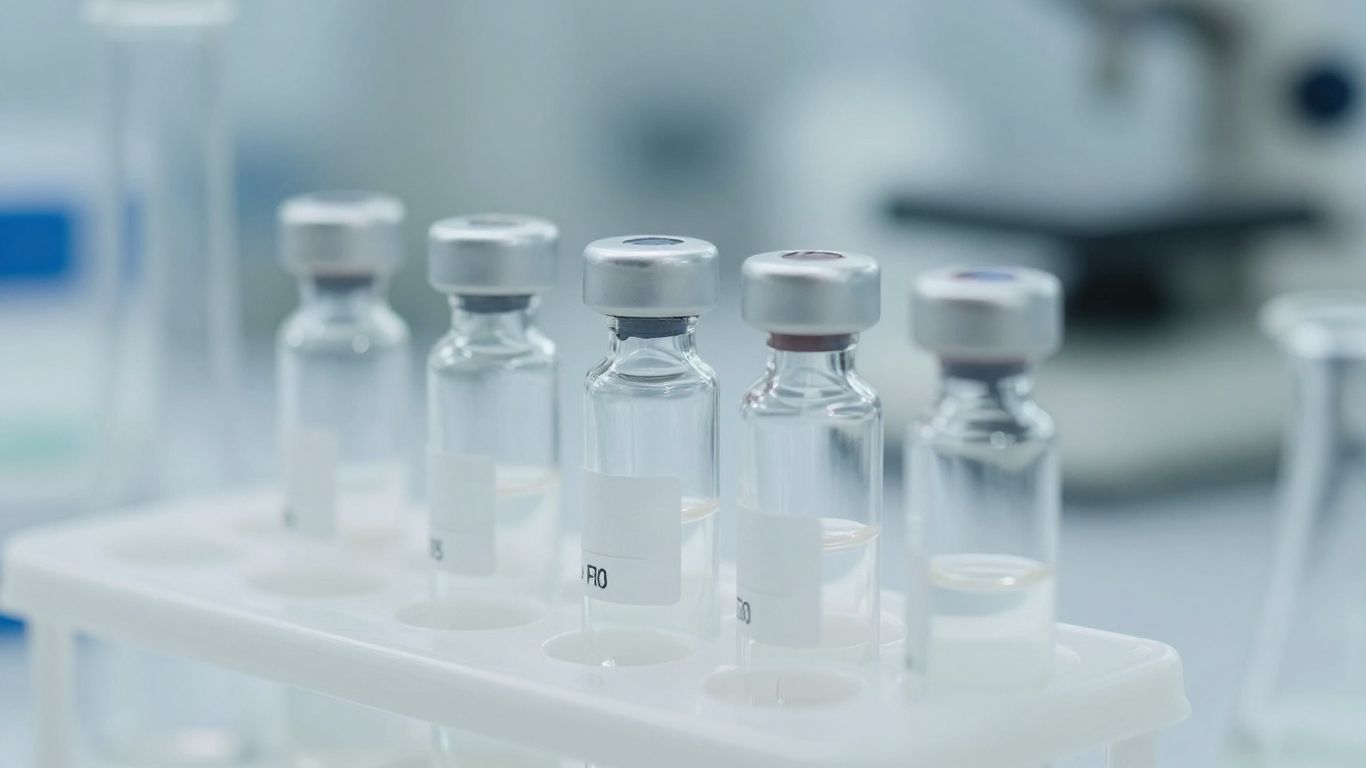 Laboratory vials and equipment for CJC-1295 research.