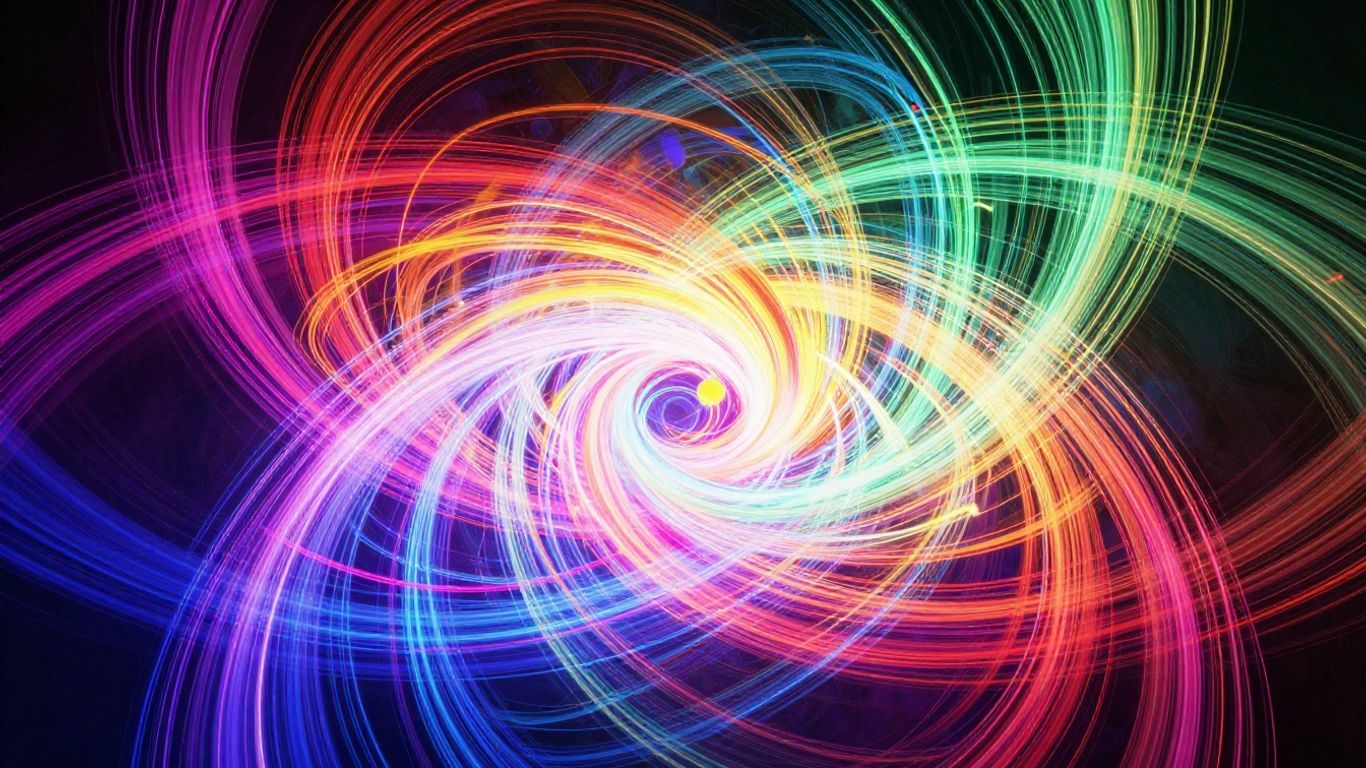 Abstract light trails forming a network of ideas.