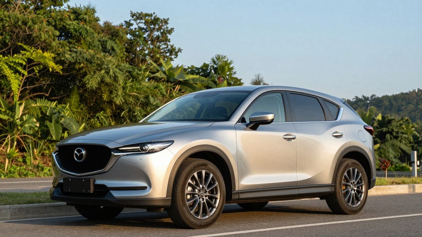 Mazda CX-5 Familienauto auf sonniger Straße