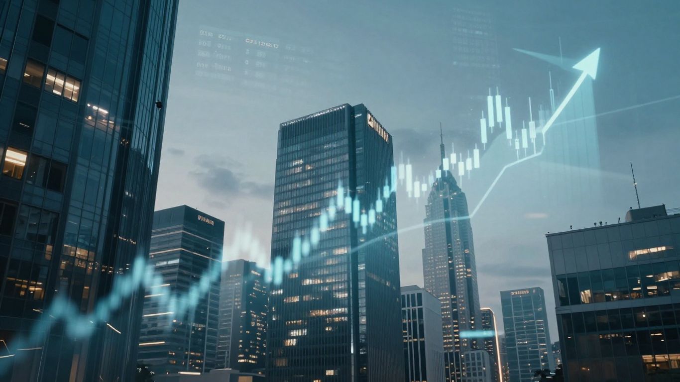 Financial markets and startup investments visual.