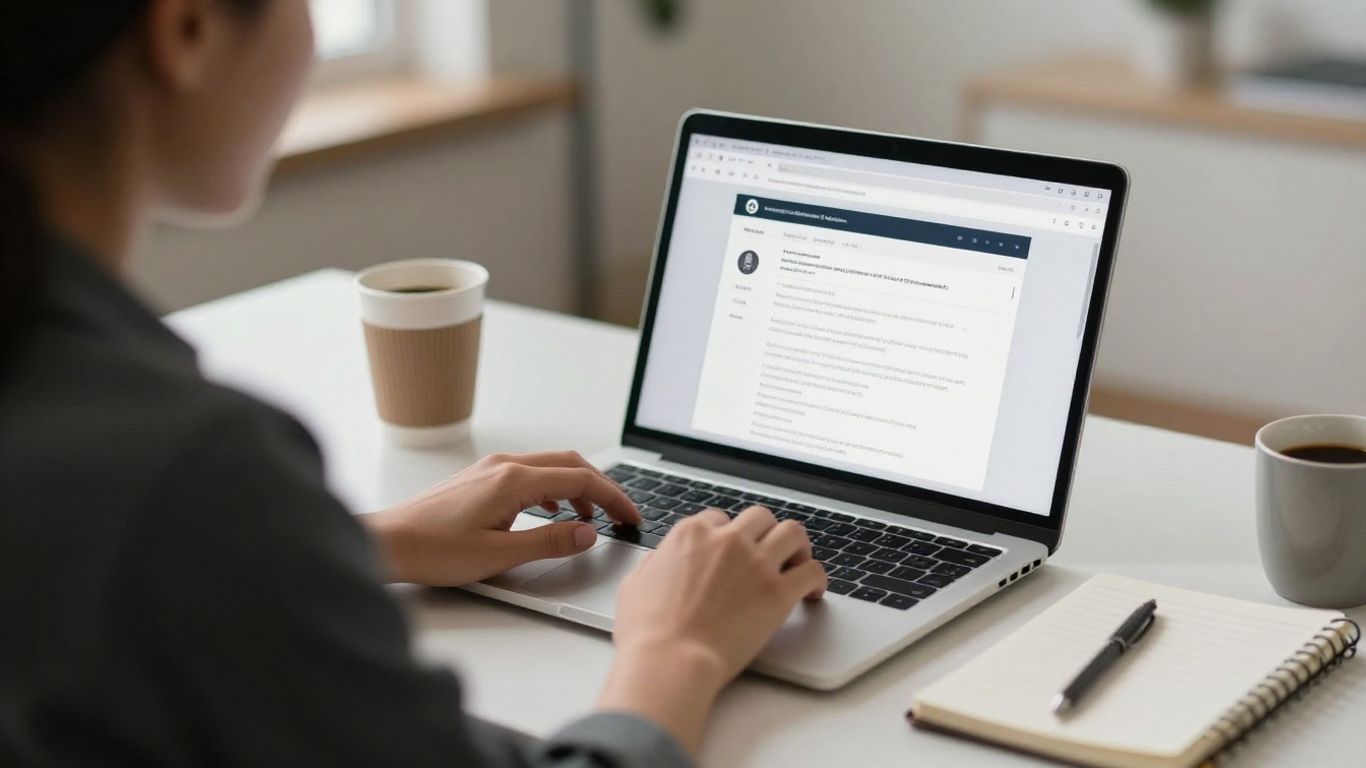 Professionnel relisant une réponse générée par IA