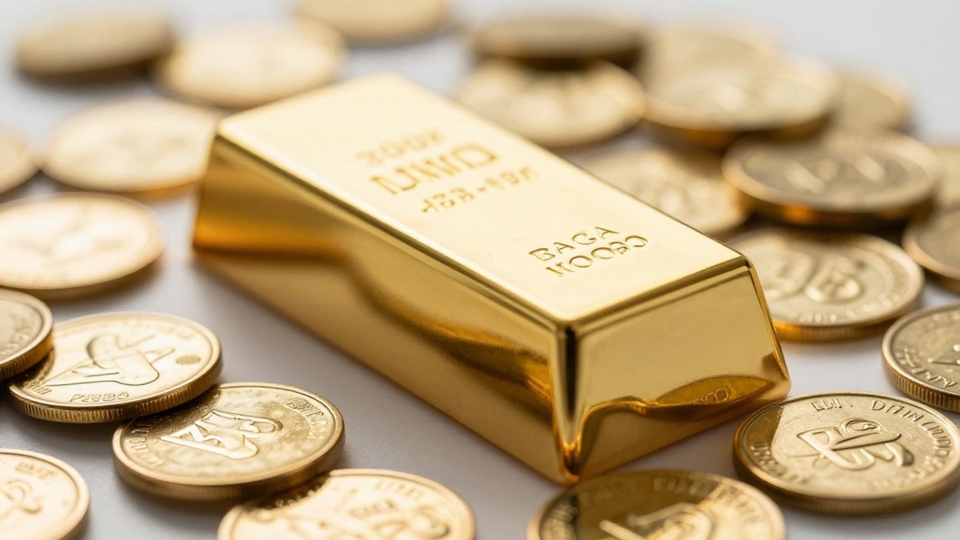 Lingot d'or et pièces d'or