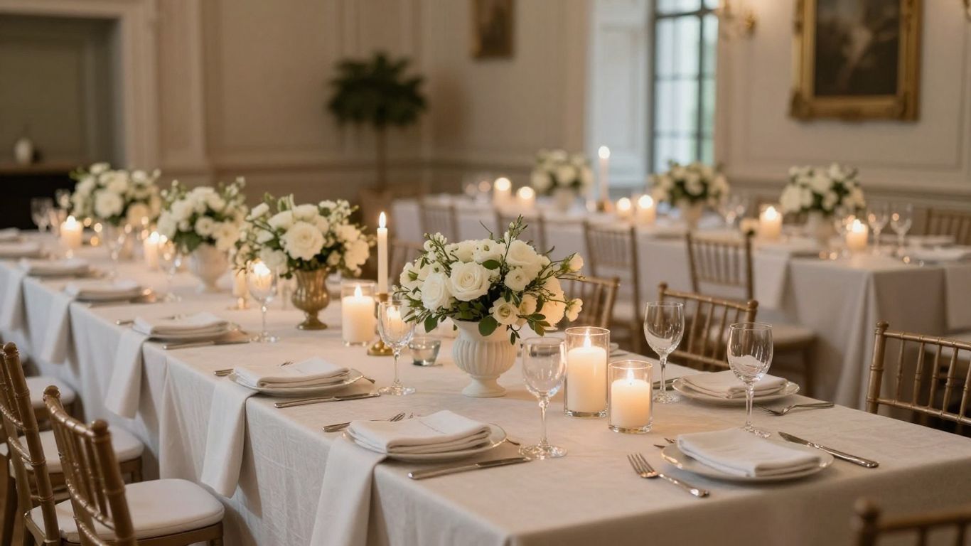 Décor de mariage élégant aux fleurs naturelles