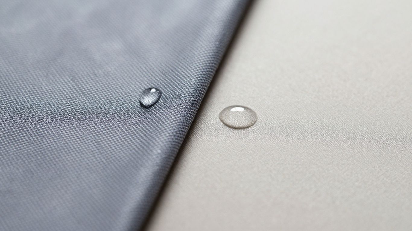 Waxed canvas and treated canvas fabric comparison.
