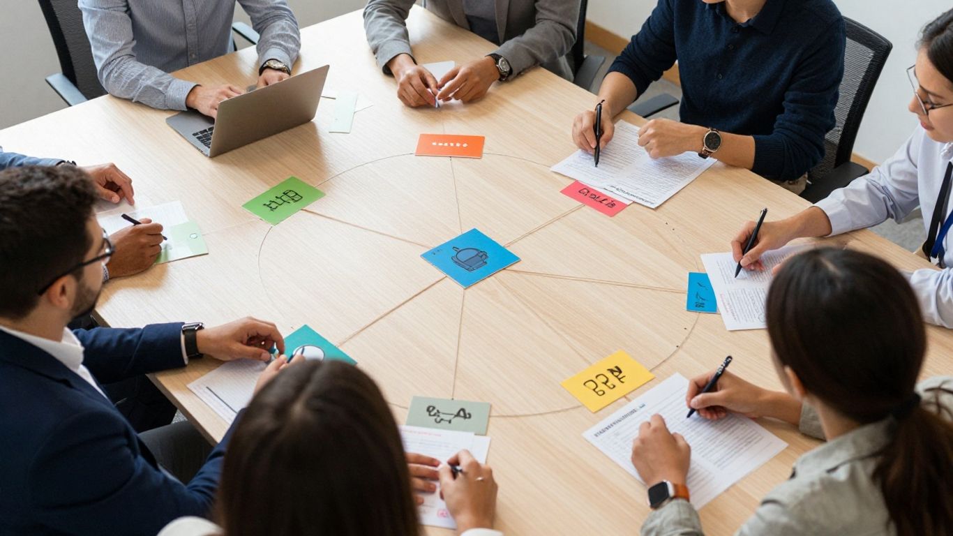 Teams mapping a connected customer journey
