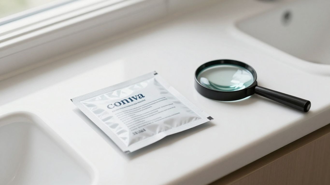 Unopened lubricant sample beside ingredients