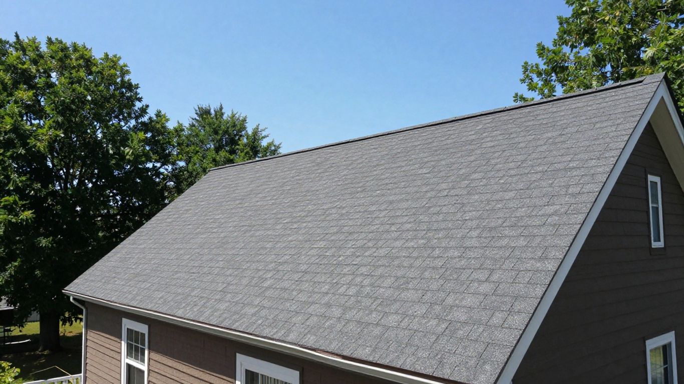Homeowner inspecting a well-maintained roof.
