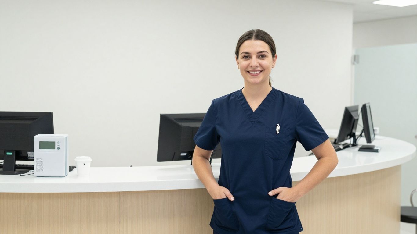 Medical administrative assistant in a clinic.