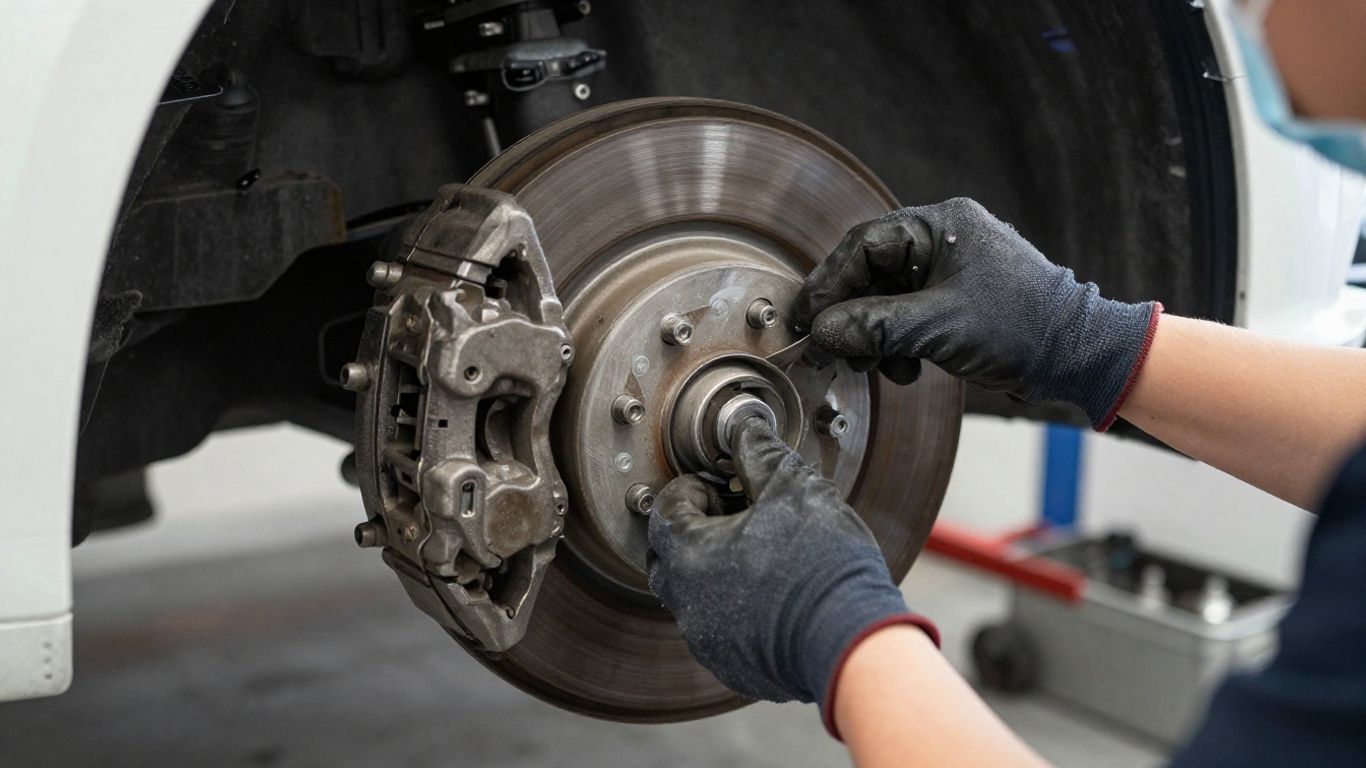 Mechanic opening a car caliper