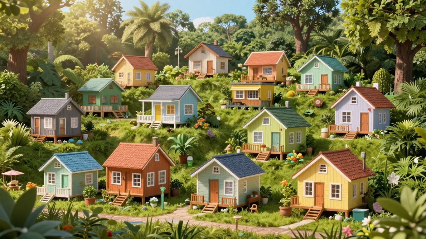 Tiny homes in a green community