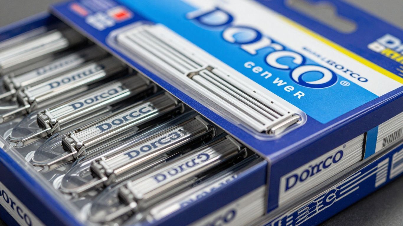 Bulk Dorco razor blades packaging