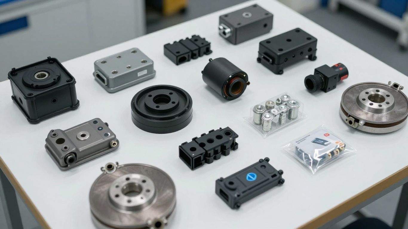 Close view of organized BYD replacement parts