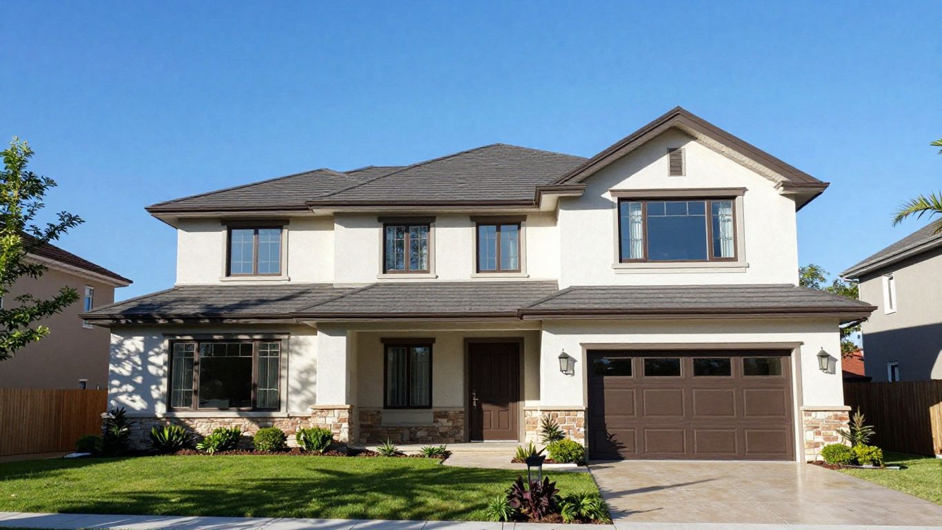 Casa moderna con seguro de hogar.